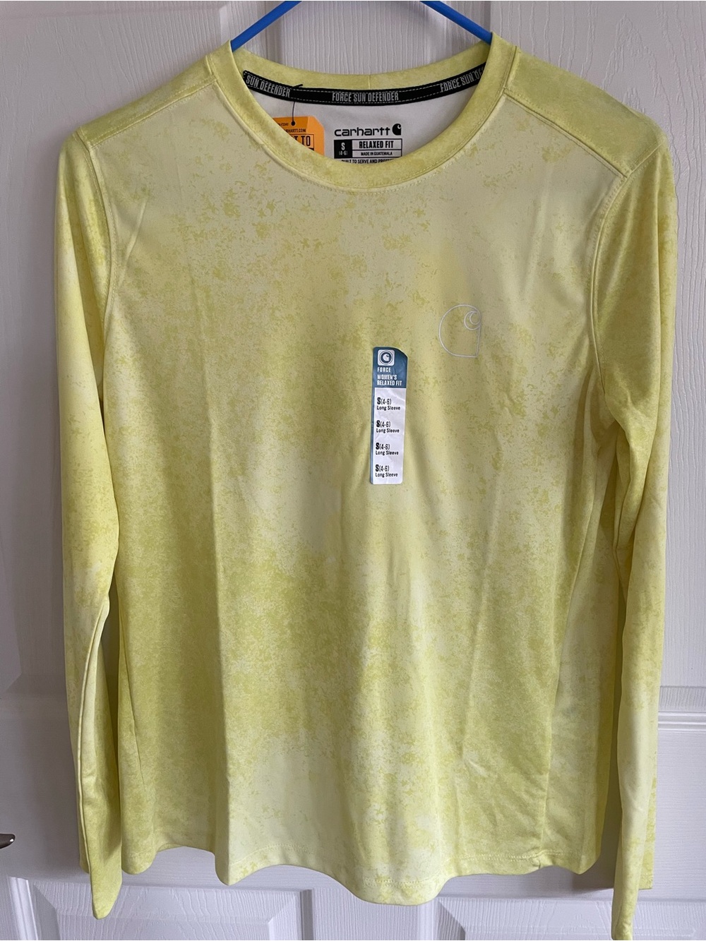 NWT Carhartt Yellow Force Sun Defender Lightweight Long Sleeve T-shirt Size S